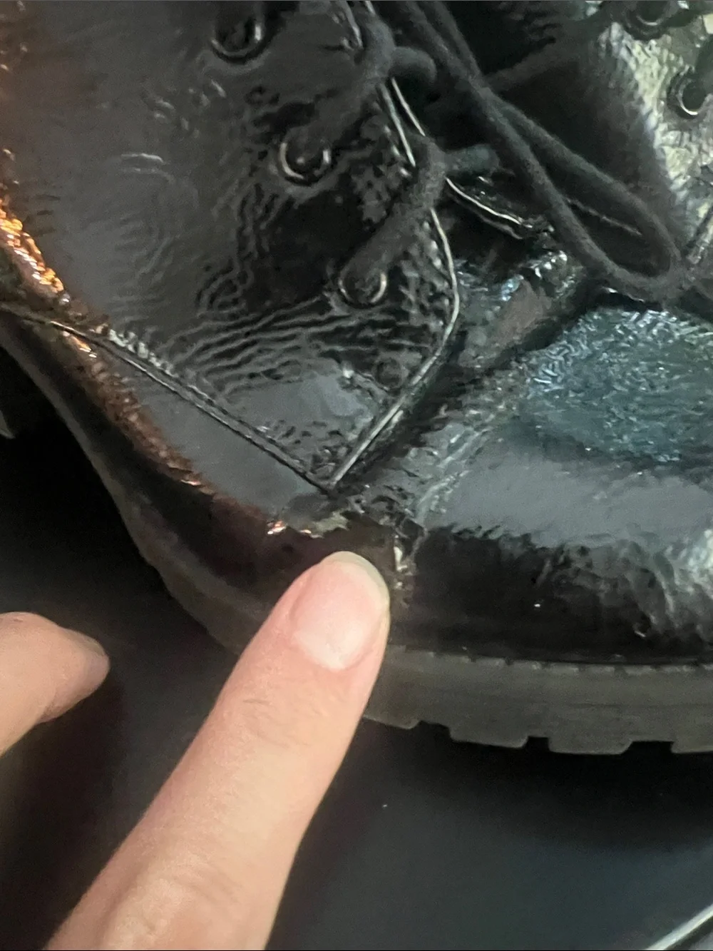 Dirty Laundry Black Patent Leather Lace-Up Oxfords